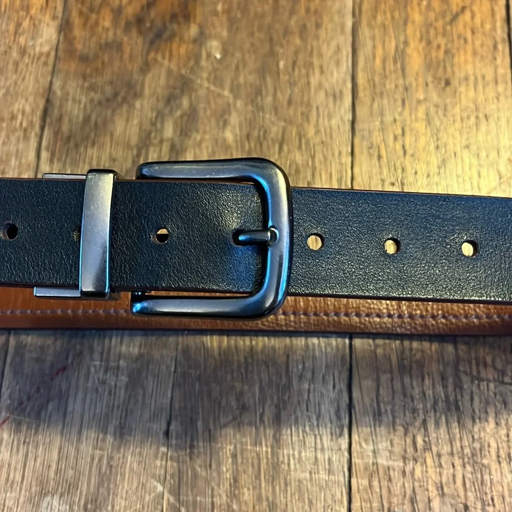 Columbia reversible belt brown black kids Small faux leather